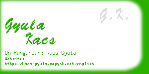 gyula kacs business card